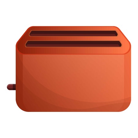 Brown toaster icon. Cartoon of brown toaster vector icon for web design isolated on white backgroundのイラスト素材
