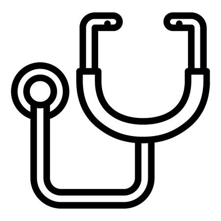 Doctor stethoscope icon. Outline doctor stethoscope icon for web design isolated on white backgroundの写真素材