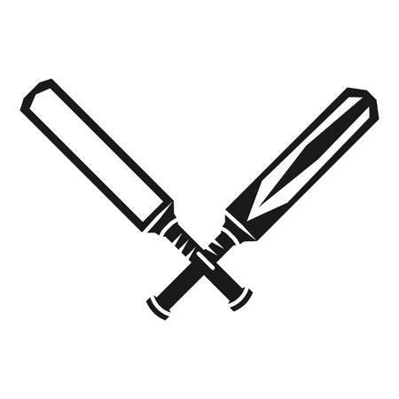 Cricket crossed bits icon. Simple illustration of cricket crossed bits vector icon for web design isolated on white backgroundのイラスト素材