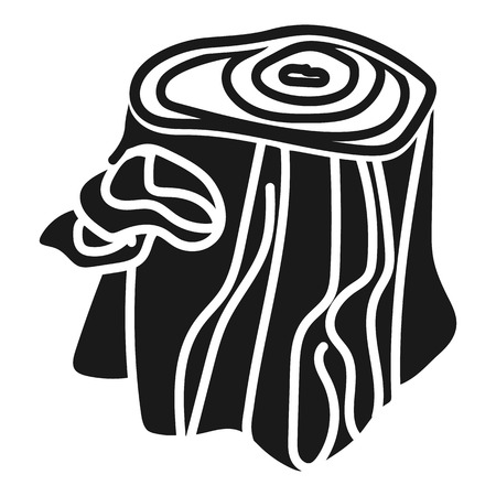 Stump with mushrooms icon. Simple illustration of stump with mushrooms vector icon for web design isolated on white backgroundのイラスト素材