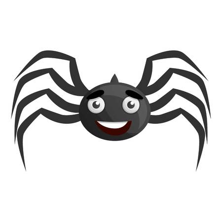 Smiling spider icon. Cartoon of smiling spider vector icon for web design isolated on white backgroundのイラスト素材