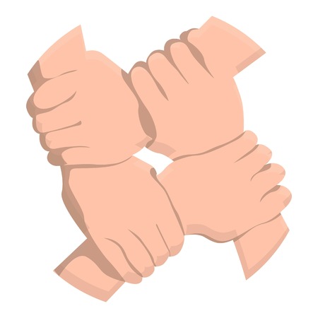 Quadro handshake icon. Cartoon of quadro handshake vector icon for web design isolated on white backgroundのイラスト素材