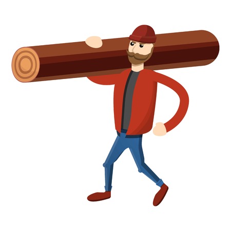 Lumberjack icon. Cartoon of lumberjack vector icon for web design isolated on white backgroundのイラスト素材