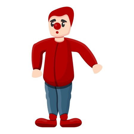 Red clown icon. Cartoon of red clown vector icon for web design isolated on white backgroundのイラスト素材