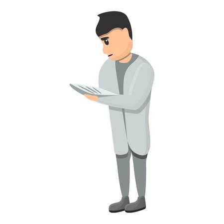 Pediatrician patient clipboard icon. Cartoon of pediatrician patient clipboard vector icon for web design isolated on white backgroundのイラスト素材