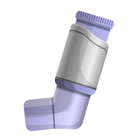 Asthma inhaler icon. Cartoon of asthma inhaler vector icon for web design isolated on white backgroundのイラスト素材