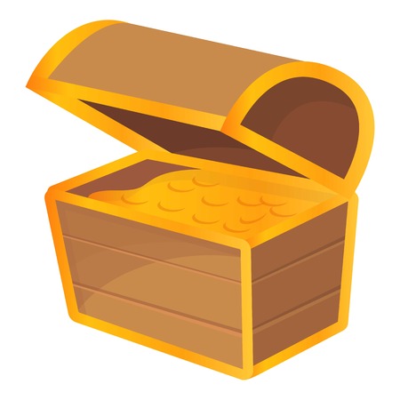 Dower chest icon. Cartoon of dower chest vector icon for web design isolated on white backgroundのイラスト素材