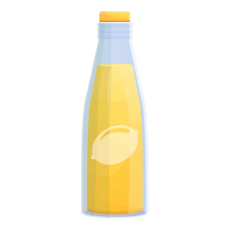 Lemonade bottle icon. Cartoon of lemonade bottle vector icon for web design isolated on white backgroundのイラスト素材
