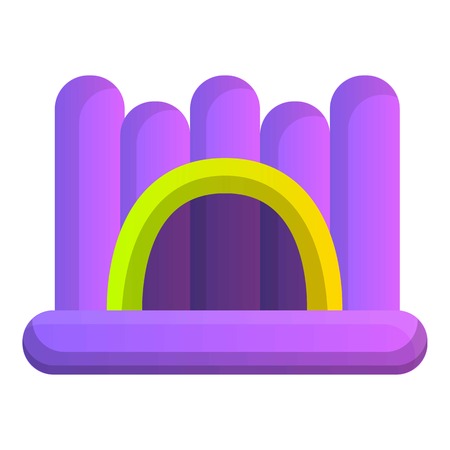 Inflated jumping castle icon. Cartoon of inflated jumping castle vector icon for web design isolated on white backgroundのイラスト素材