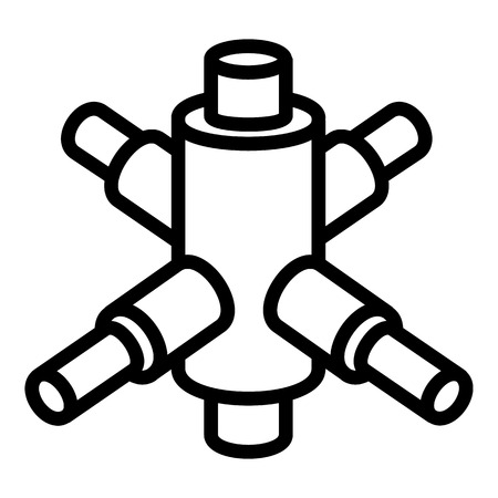 Scaffolding cross connection icon. Outline scaffolding cross connection vector icon for web design isolated on white backgroundのイラスト素材