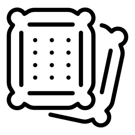 Pillow biscuit icon. Outline pillow biscuit vector icon for web design isolated on white backgroundのイラスト素材