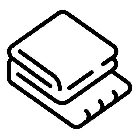 Arranged towel icon. Outline arranged towel vector icon for web design isolated on white backgroundのイラスト素材
