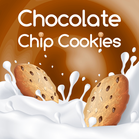 Biscuit concept background. Realistic illustration of biscuit vector concept background for web designのイラスト素材