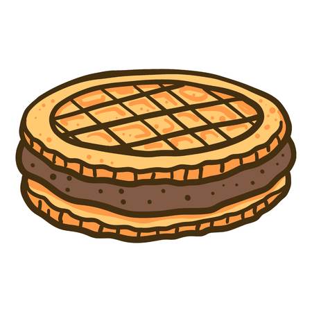 Sandwich biscuit icon. Hand drawn illustration of sandwich biscuit vector icon for web designのイラスト素材