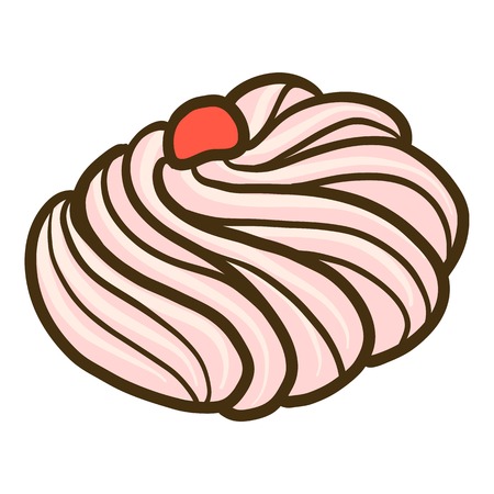 Homemade cherry cookie icon. Hand drawn illustration of homemade cherry cookie vector icon for web designのイラスト素材