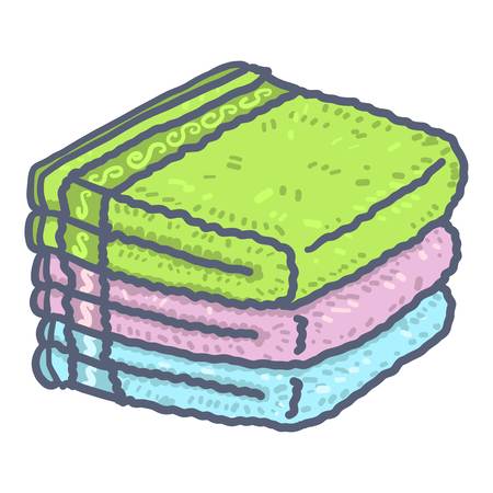 Towel stack icon. Hand drawn illustration of towel stack vector icon for web designのイラスト素材