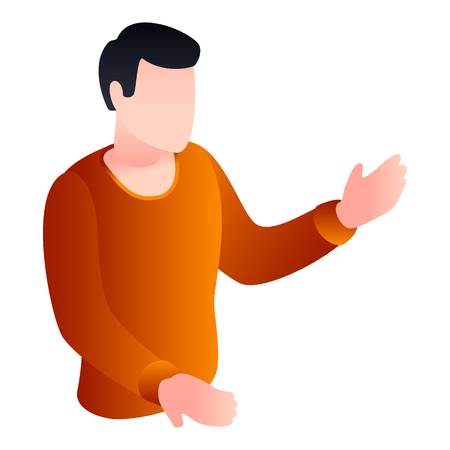 Man take hand icon. Isometric of man take hand vector icon for web design isolated on white backgroundのイラスト素材