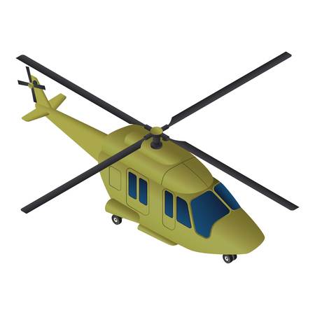 Military helicopter icon. Isometric of military helicopter vector icon for web design isolated on white backgroundのイラスト素材