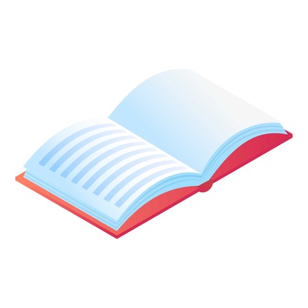 Open book icon. Isometric of open book vector icon for web design isolated on white backgroundのイラスト素材
