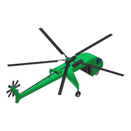 Cargo helicopter icon. Isometric of cargo helicopter vector icon for web design isolated on white backgroundのイラスト素材