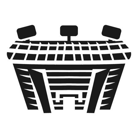 Outdoor stadium side view icon. Simple illustration of outdoor stadium side view vector icon for web design isolated on white backgroundのイラスト素材