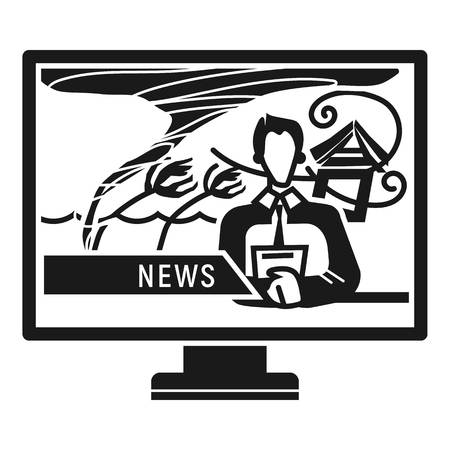 TV weather forecast icon. Simple illustration of TV weather forecast vector icon for web design isolated on white backgroundのイラスト素材