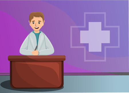 Pediatrician concept banner. Cartoon illustration of pediatrician vector concept banner for web designのイラスト素材