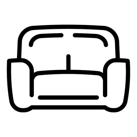 Domestic sofa icon. Outline domestic sofa vector icon for web design isolated on white backgroundのイラスト素材