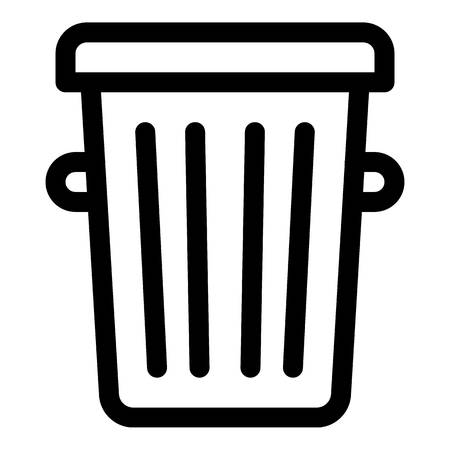 Trash bin icon. Outline trash bin vector icon for web design isolated on white backgroundのイラスト素材
