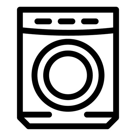Classic wash machine icon. Outline classic wash machine vector icon for web design isolated on white backgroundのイラスト素材