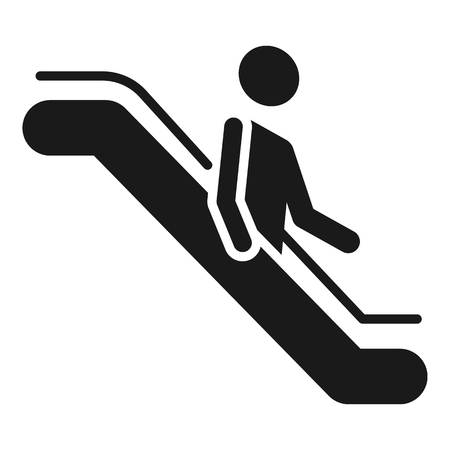 Man goes down the escalator icon. Simple illustration of man goes down the escalator vector icon for web design isolated on white backgroundのイラスト素材