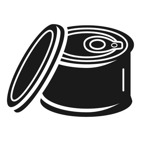 Canned food with plastic lid icon. Simple illustration of canned food with plastic lid vector icon for web design isolated on white backgroundのイラスト素材