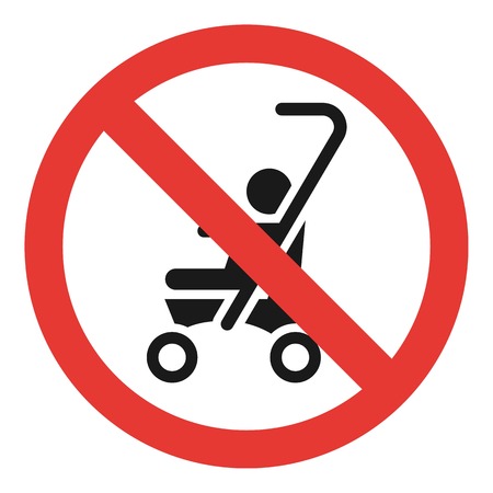 No baby carriage icon. Simple illustration of no baby carriage vector icon for web design isolated on white backgroundのイラスト素材