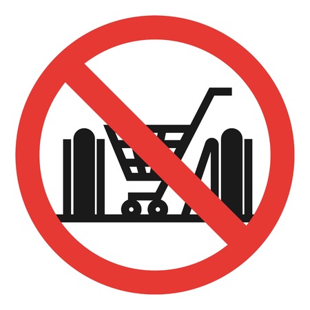 No carts escalator icon. Simple illustration of no carts escalator vector icon for web design isolated on white backgroundのイラスト素材