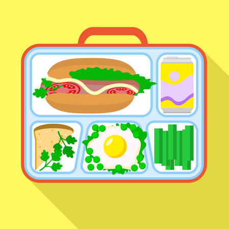 Diet lunch bag icon. Flat illustration of diet lunch bag vector icon for web designのイラスト素材