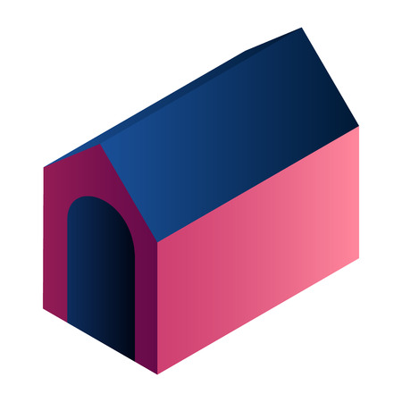 Dog house icon. Isometric of dog house vector icon for web design isolated on white backgroundのイラスト素材