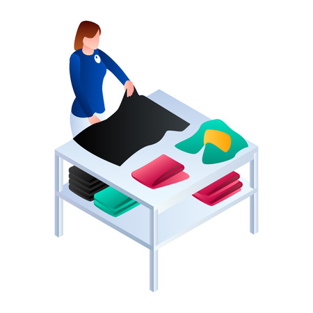 Laundry arrange clothes service icon. Isometric of laundry arrange clothes service vector icon for web design isolated on white backgroundのイラスト素材