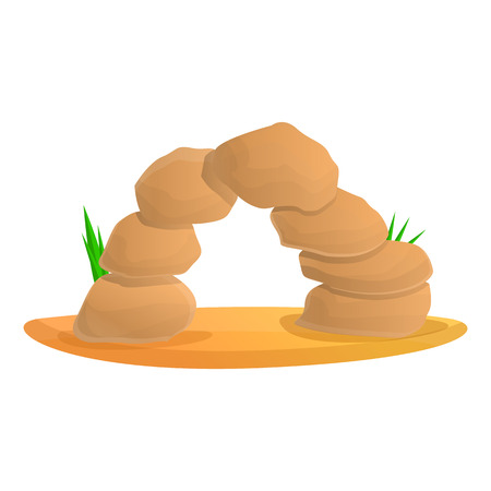 Aquarium stone arch icon. Cartoon of aquarium stone arch vector icon for web design isolated on white backgroundのイラスト素材