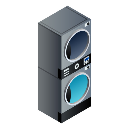 Laundry wash machine stack icon. Isometric of laundry wash machine stack vector icon for web design isolated on white backgroundのイラスト素材