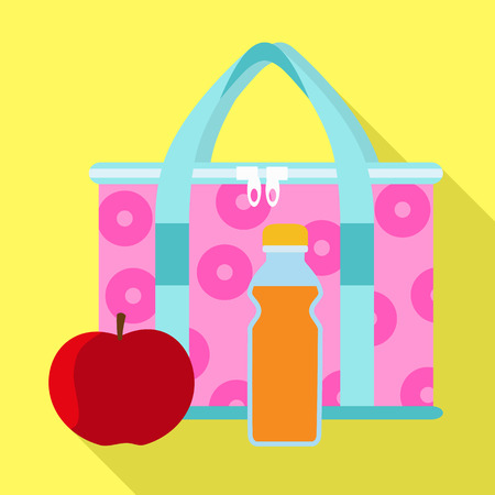 Lunch bag icon. Flat illustration of lunch bag vector icon for web designのイラスト素材
