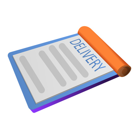 Delivery check paper icon. Cartoon of delivery check paper vector icon for web design isolated on white backgroundのイラスト素材