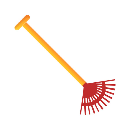 Leaves rake icon. Cartoon of leaves rake vector icon for web design isolated on white backgroundのイラスト素材