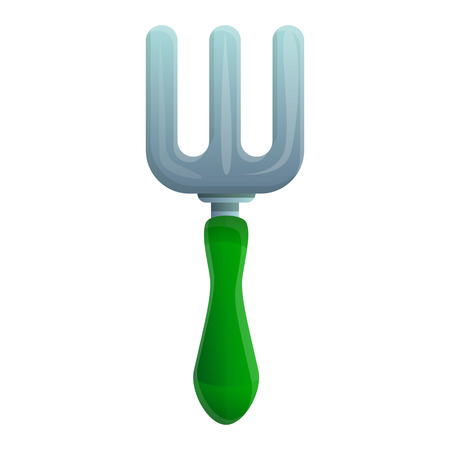 Garden hand rake icon. Cartoon of garden hand rake vector icon for web design isolated on white backgroundのイラスト素材
