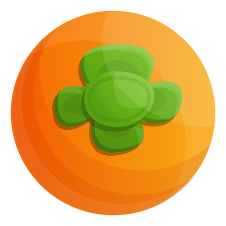 Whole persimmon icon. Cartoon of whole persimmon vector icon for web design isolated on white backgroundのイラスト素材