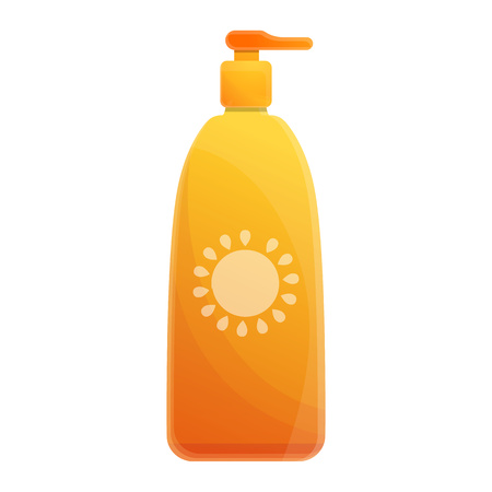 Sunblock lotion icon. Cartoon of sunblock lotion vector icon for web design isolated on white backgroundのイラスト素材