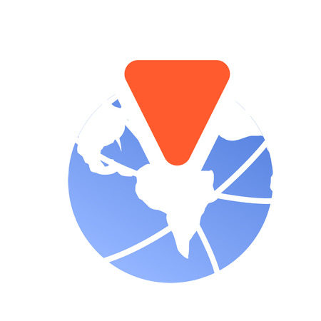 Globe travel agency icon. Cartoon of globe travel agency vector icon for web design isolated on white backgroundのイラスト素材