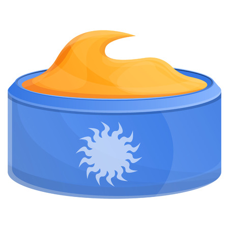 Cosmetic cream sunblock icon. Cartoon of cosmetic cream sunblock vector icon for web design isolated on white backgroundのイラスト素材