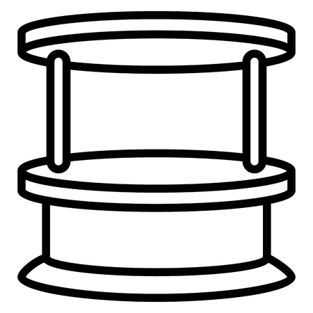 Wood kiosk icon. Outline wood kiosk vector icon for web design isolated on white backgroundのイラスト素材