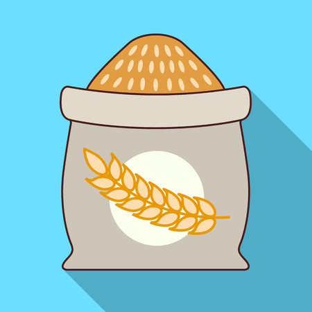 Sack of wheat icon. Flat illustration of sack of wheat vector icon for web designのイラスト素材