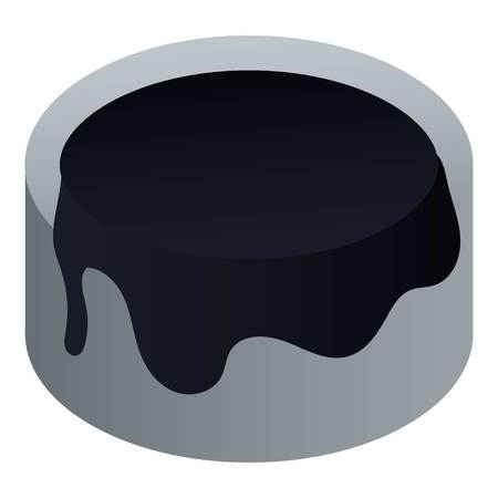 Black paint oil box icon. Isometric of black paint oil box vector icon for web design isolated on white backgroundのイラスト素材